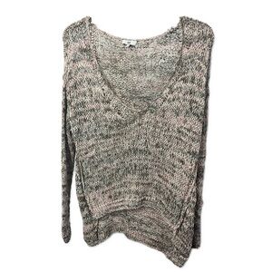 SOH Women’s Open Weave Scoop Neck Multicolored Long‎ Sleeve Sweater- Size Medium
